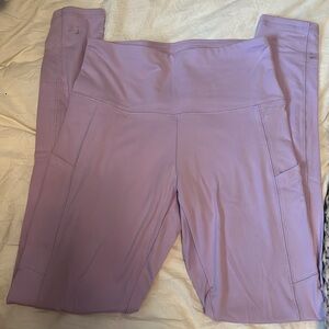 Purple High Waisted Leggings with Pockets